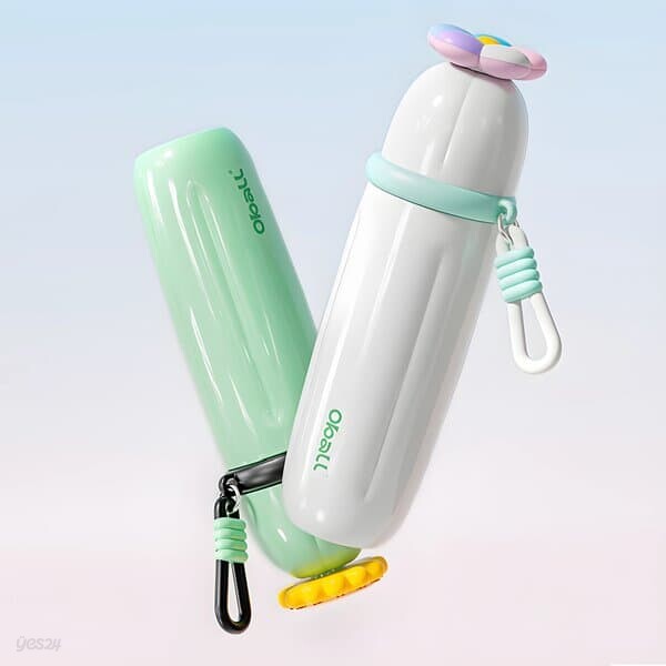 픽온 오볼텀블러 420ml 스텐316 빙글빙글 뚜껑 빨대 보온보냉