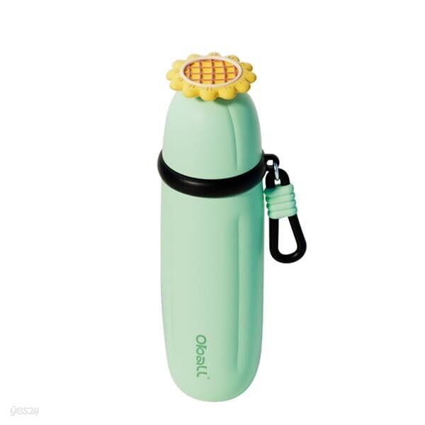 픽온 오볼텀블러 420ml 스텐316 빙글빙글 해바라기 뚜껑 빨대 보온보냉