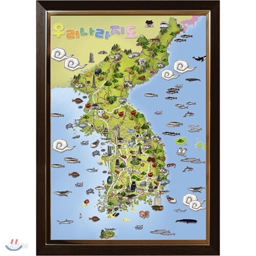 우리나라지도 (150조각/PLP290/액자포함/21x28.5cm)