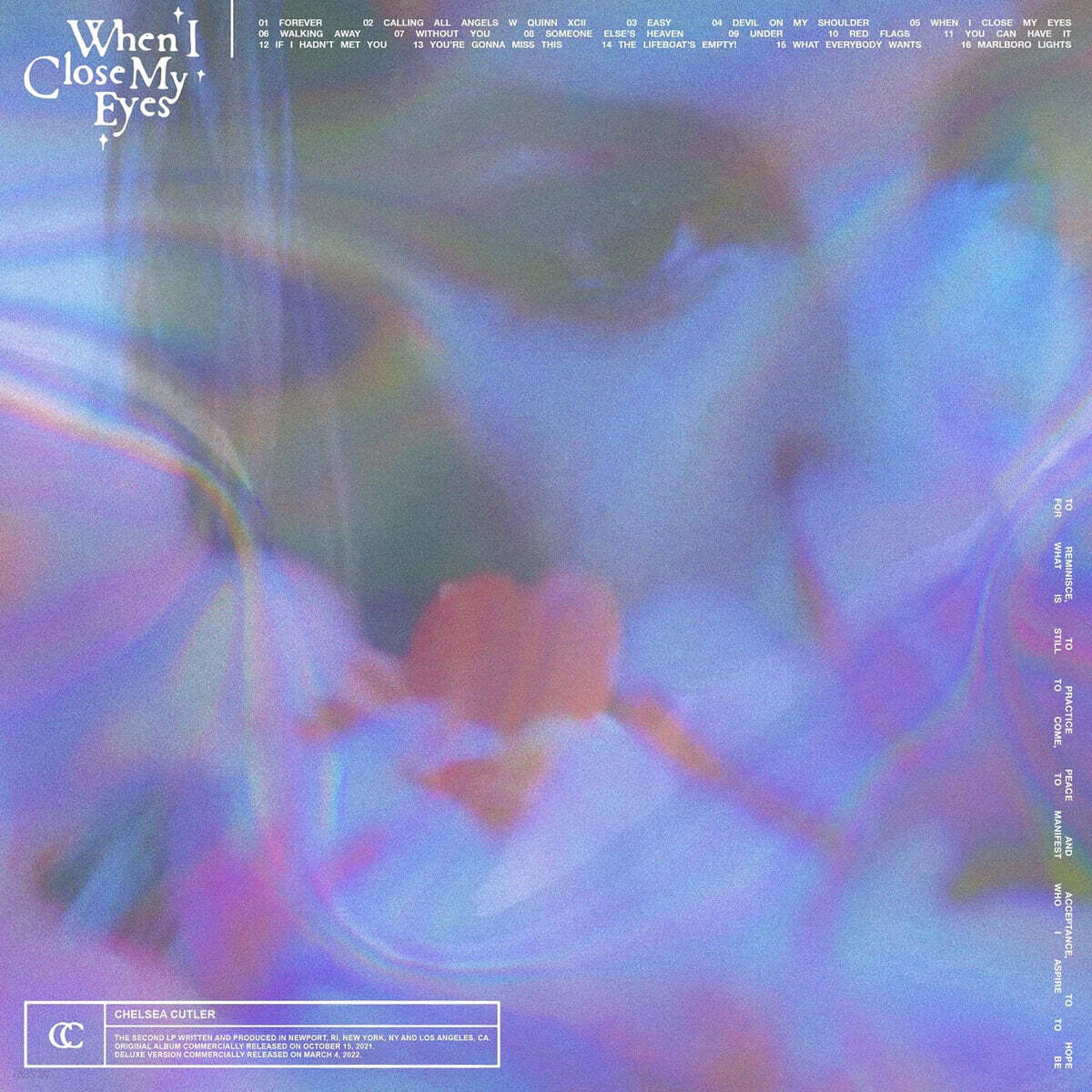 Chelsea Cutler (첼시 커틀러) - When I Close My Eyes [클리어 컬러 2LP]