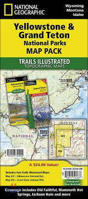 National Geographic Trails Illustrated Topographic Maps Yellowstone & Grand Teton National Parks Map Pack