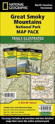National Geographic Trails Illustrated Topographic Maps Great Smoky Mountains National Park Map Pack