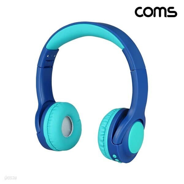 Coms 나비 어린이용 무선헤드셋 NV196-CHD2G 블루 BT5.4, 유선지원 800mAh,휴대용헤드셋,접이식헤드셋