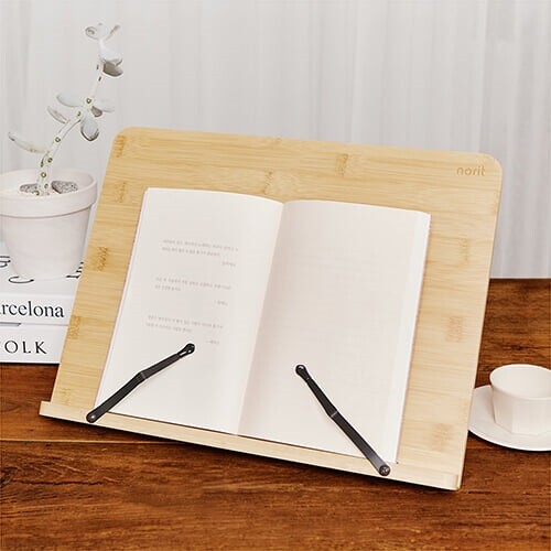 YES24발송 GIFT상품 노르잇 대형 원목독서대 휴대용 높이조절 BR01A