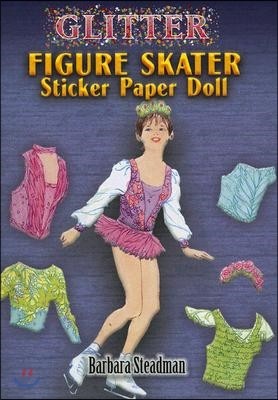 Glitter Figure Skater Sticker Paper Doll