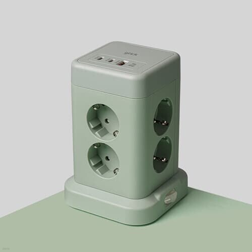 지클릭커 타워 8구 고용량 4000W USB 출력 멀티탭 NP708PD 그린