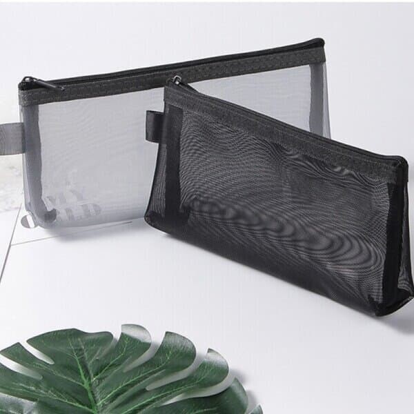메시 파우치 필통 투명필통 매쉬 휴대용 화장품 사각파우치