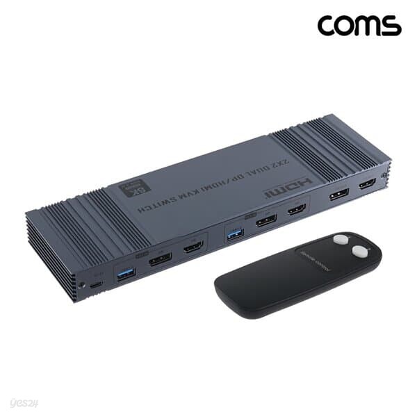 Coms 8K HDMI + DP KVM 스위치 USB3.0 선택기 PC 2대 제어