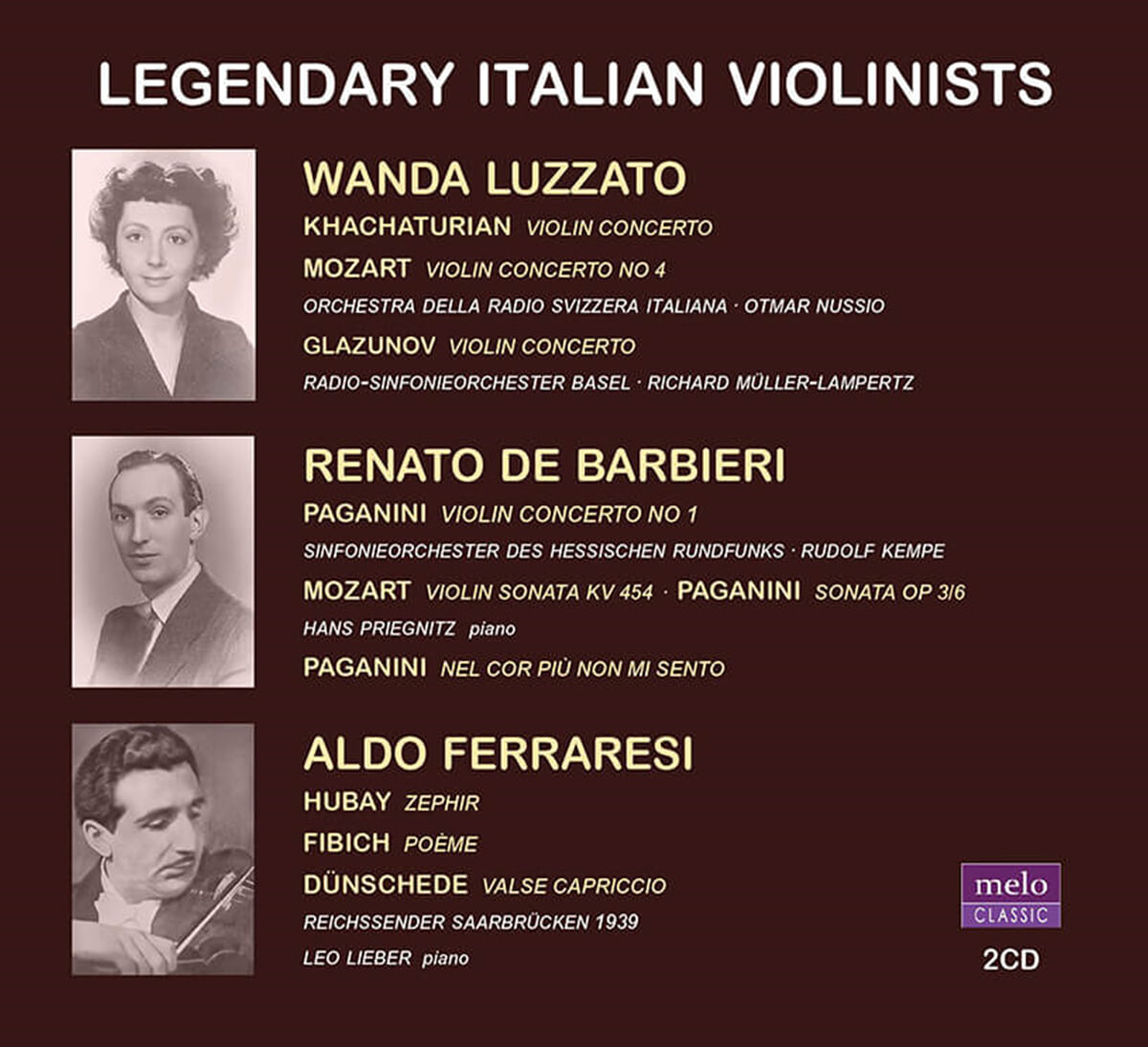 Wanda Luzzato / Renato De Barbieri / Aldo Ferraresi (반다 루차토 / 레나토 데 바르비에리 / 알도 페라레시) -  전설적인 이탈리아 바이올리니스트들 (Legendary Italian Violinists)