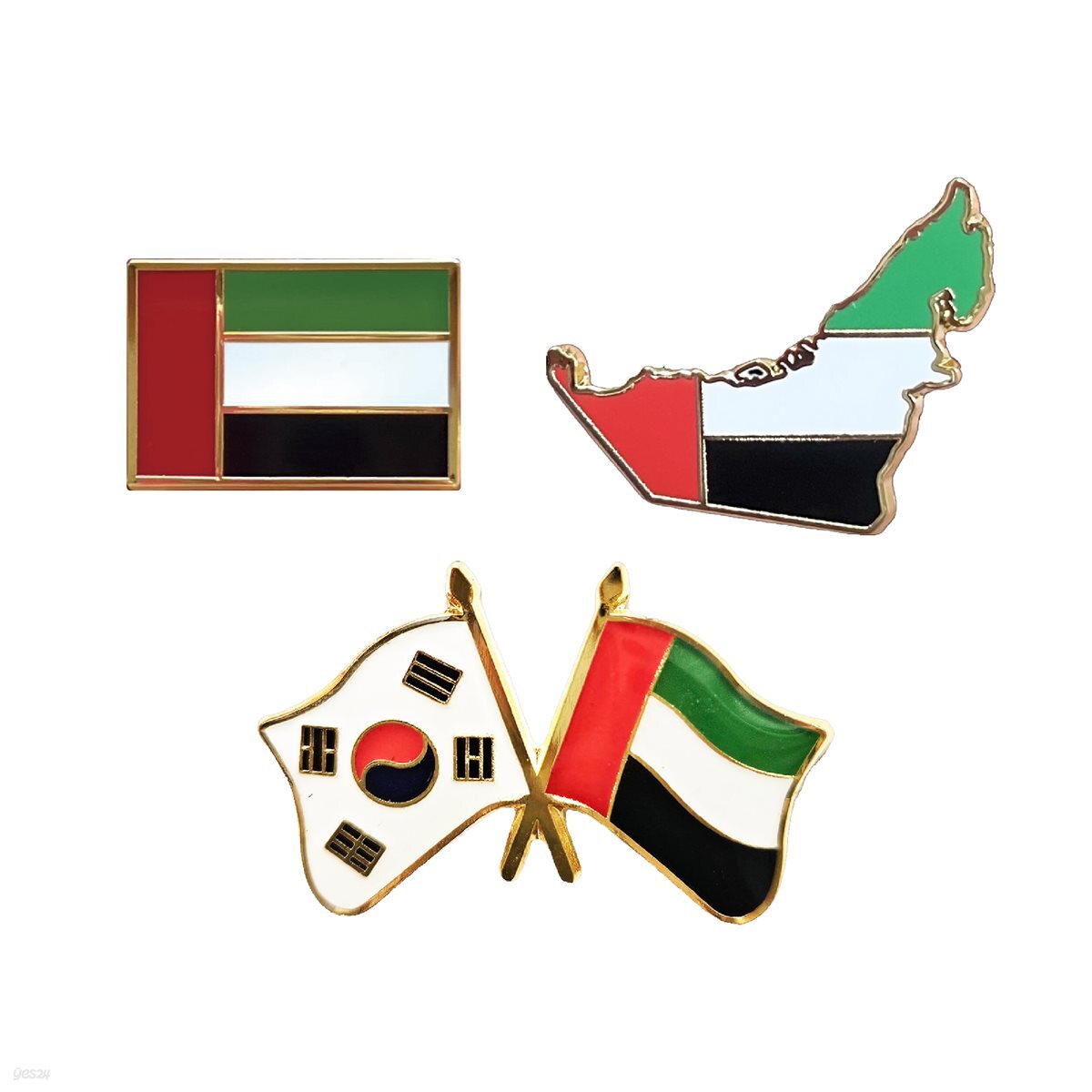 아랍에미리트 연합국(UAE) 국기 지도 뱃지 컬렉션