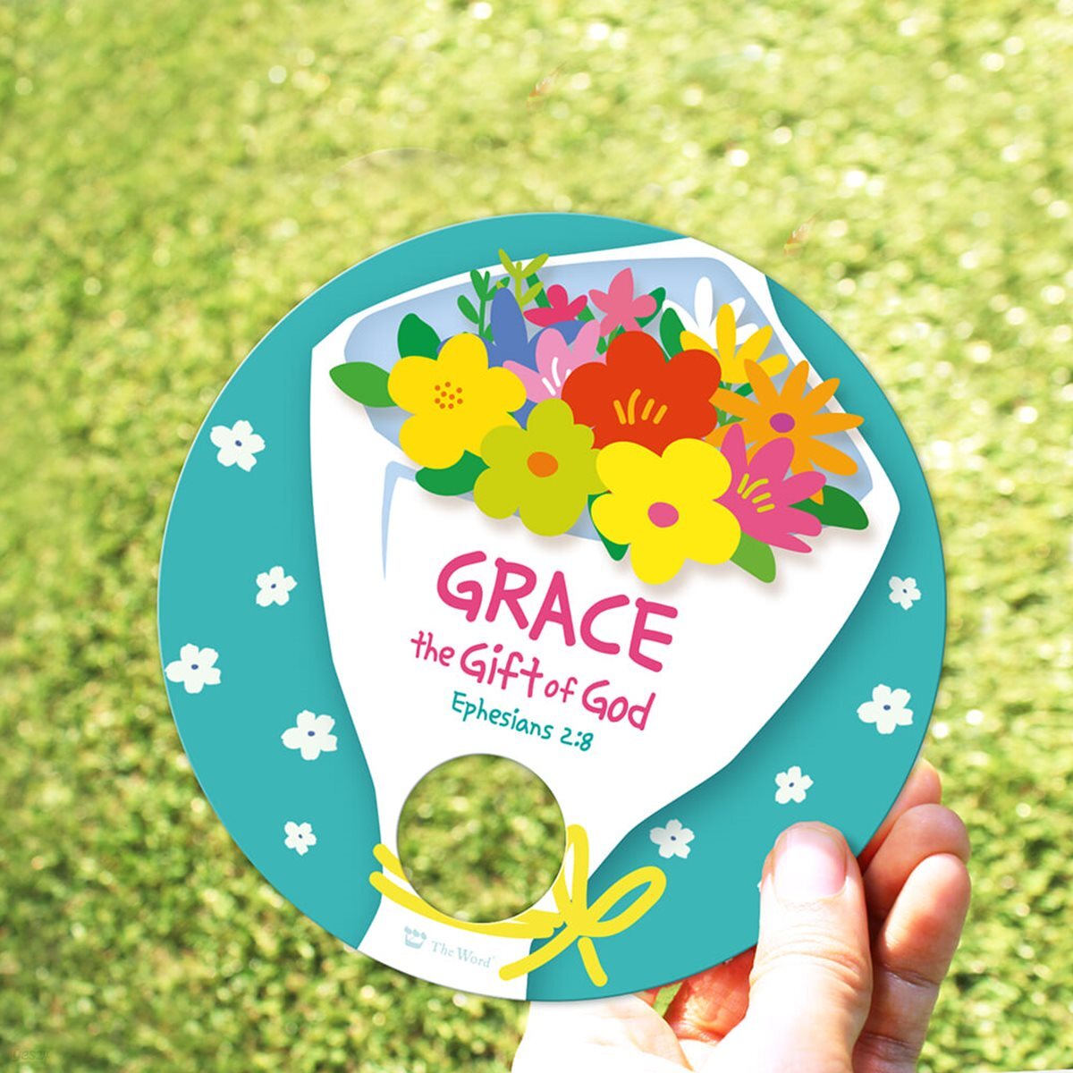 말씀 미니부채 - Grace (꽃다발)