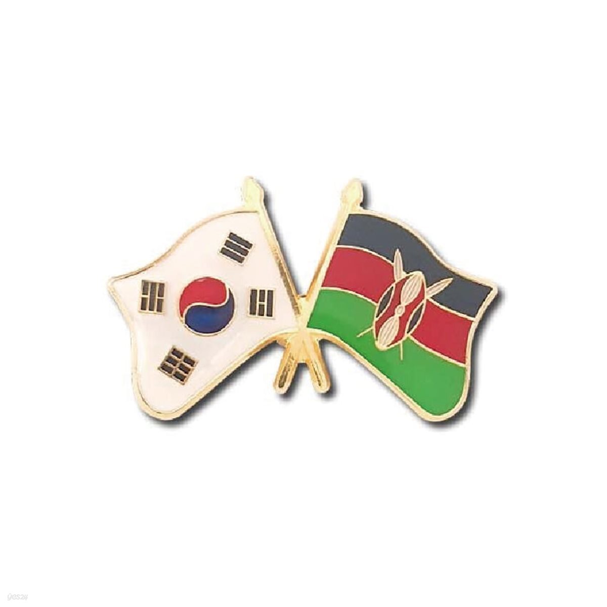 한국-케냐 국기 교차 뱃지