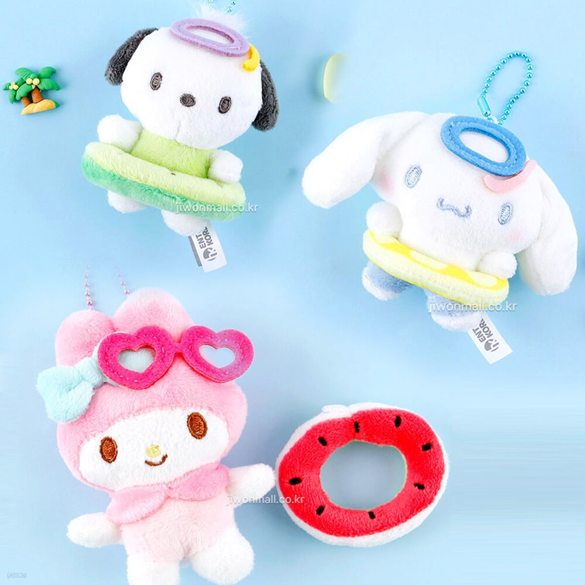 산리오 써머 가방고리 8cm/마이멜로디 포차코 시나모롤 미니 가방걸이 장식 키링