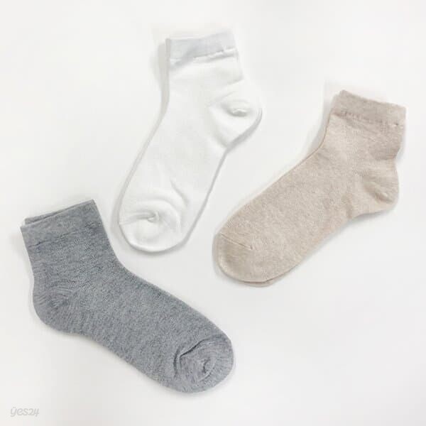 국산J3 여성용 메쉬 단목양말 3켤레 여름양말