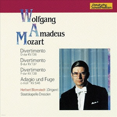 Ʈ: 3 𺣸Ƽ, ƴ Ǫ (Mozart: Divertimento K.136-138, Adagio & Fuga K.546) (Remastered)(Ϻ)(CD) - Herbert Blomstedt