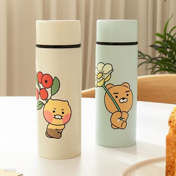 카카오프렌즈 KF 미니 텀블러 S 라이언 춘식이 스텐 이중 진공 보온 보냉 물병 120ml