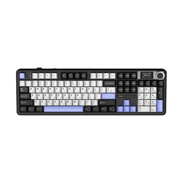 AULA F108Pro 유무선 아우라 독거미 LCD 기계식키보드 국내정품 오로라 블랙, 저소음 솜사탕축