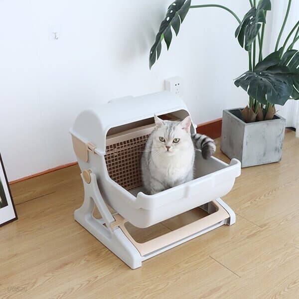 [펫피디아] 오픈형 편리 청소 고양이 화장실