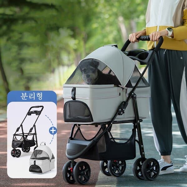 [펫피디아] 휴대용 반려동물 폴딩 유모차16