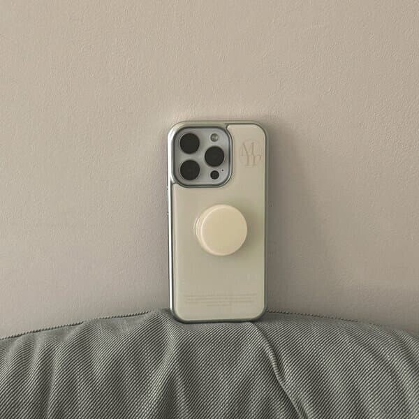 [mm] soft cream 무지 아이폰 갤럭시 에폭시 실버 범퍼 케이스