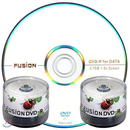 [전국무료배송]퓨전 8배속 4.7GB 데이터용 DVD-R 50케이크 2개 100장