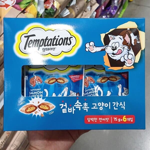 애묘 간식 템테이션 담백한 연어맛 75g x 6 / 고양이용
