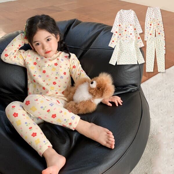 크림가든 여아동 내의 플라워 긴팔 실내복 205906