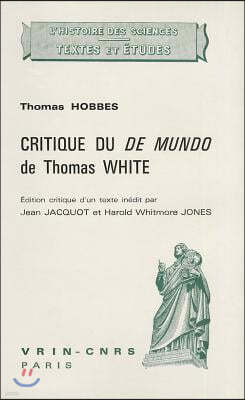 Critique Du de Mundo de Thomas White