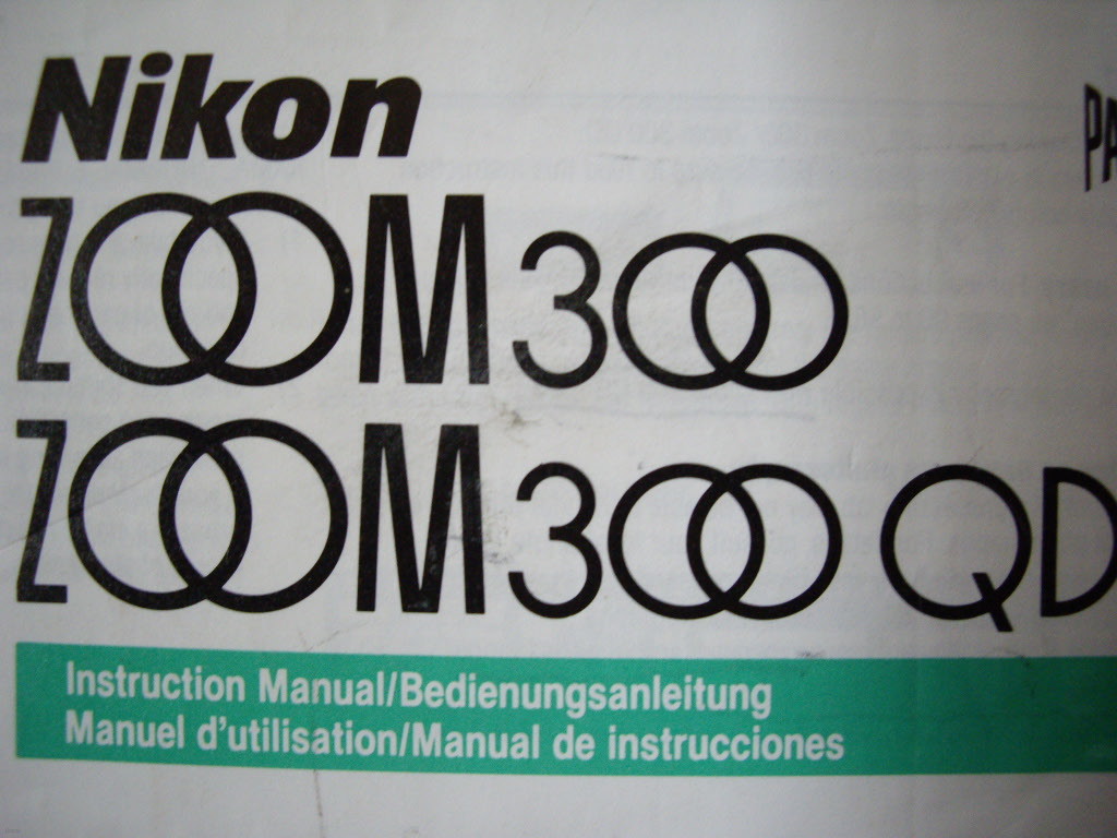 Nikon ZOOM 300/ZOOM 300 QD 사용설명서 (영문판)