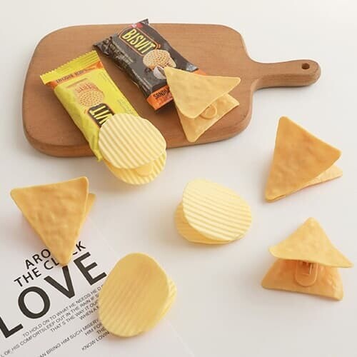 스낵타임 나초 감자칩 디자인 클립 봉지집게 페이퍼 사진 문구 데코용