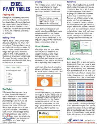 Excel Pivot Tables Laminated Tip Card: Pivot Table Tricks from Mrexcel