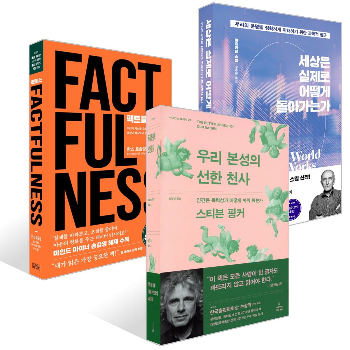 우리 본성의 선한 천사 + 세상은 실제로 어떻게 돌아가는가 + 팩트풀니스 세트