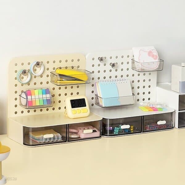 히키스 데스크 미니 타공판 서랍 오거나이저 책상정리 수납 꾸미기
