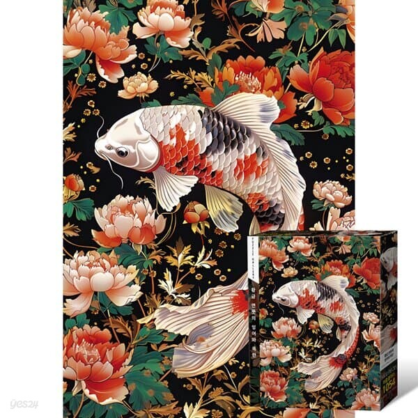 1000피스 직소퍼즐 황금 연못의 잉어와 목란 PG1054