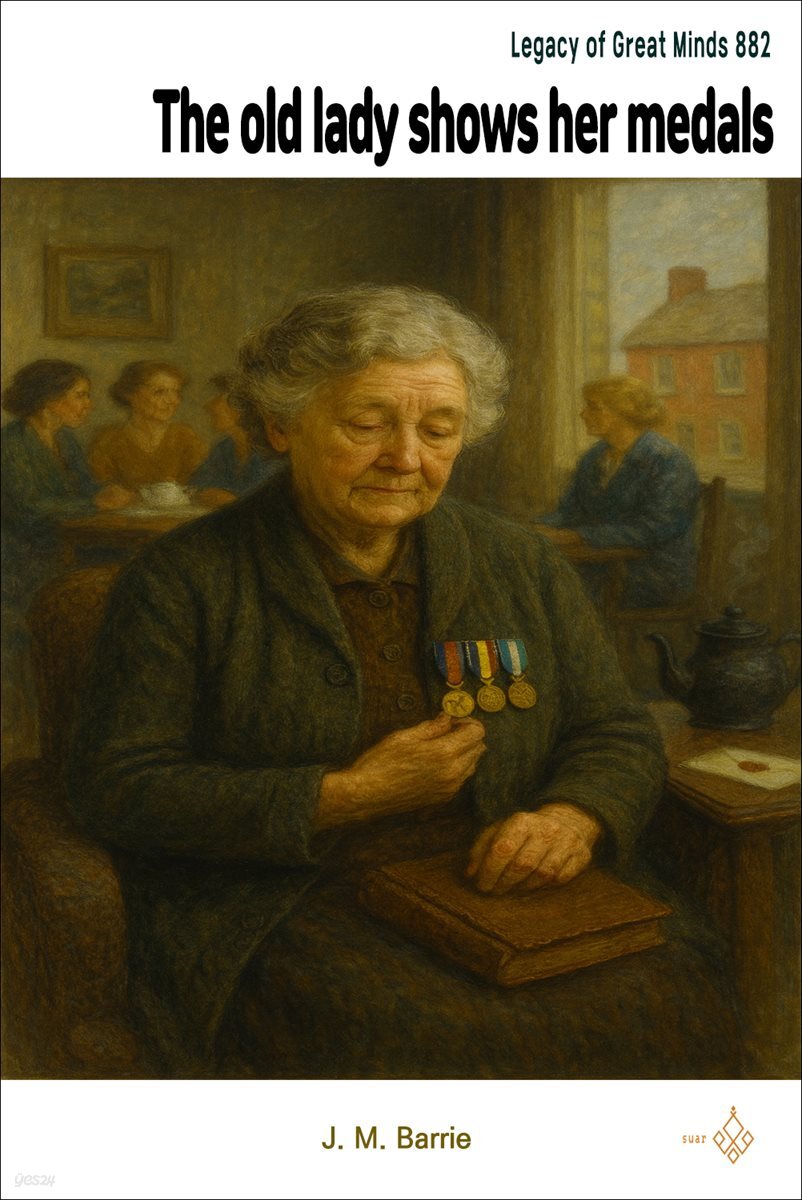 The old lady shows her medals
