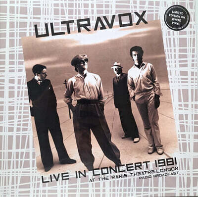 Ultravox (울트라복스) - Live In Concert 1981: At The Paris Theatre London [화이트 컬러 LP]