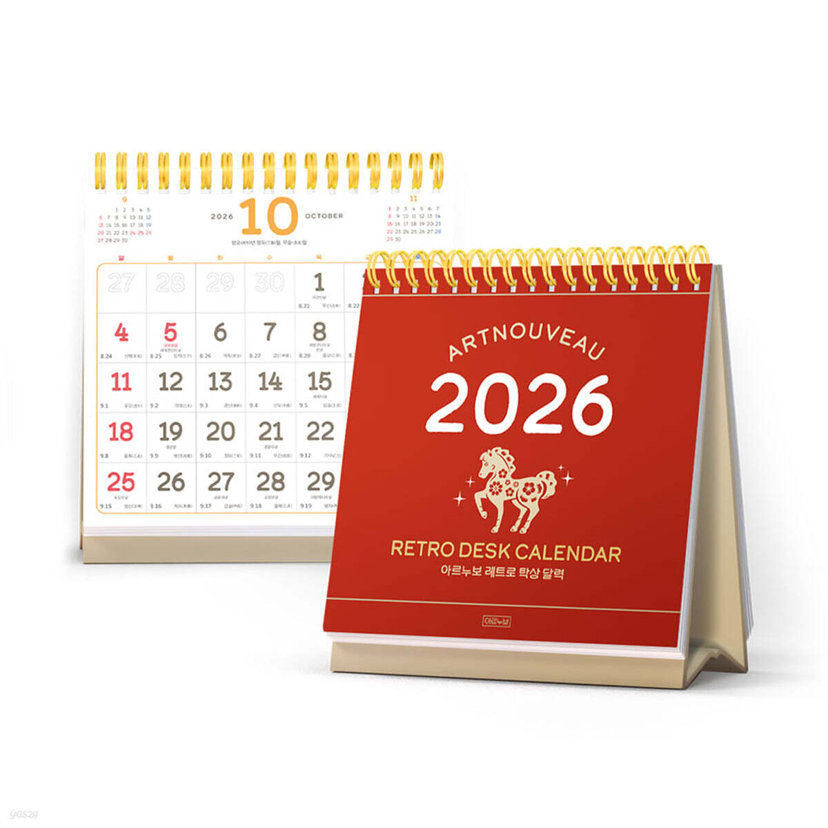2026년 아르누보 레트로 탁상 달력