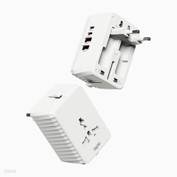 엑토 전세계 해외 여행용 4포트 USB C타입 멀티 어댑터 화이트 WTA-11