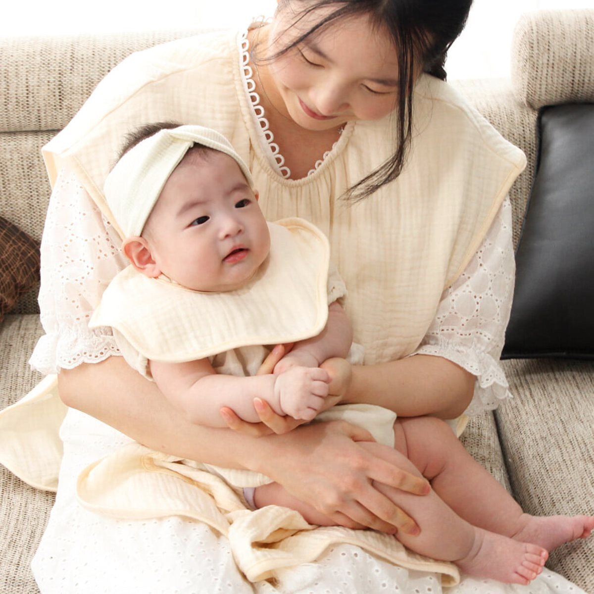 예꼬맘 순면 거즈 엄마 턱받이