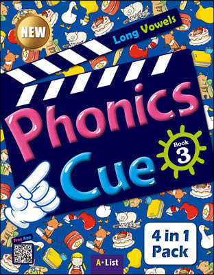 Phonics Cue Book 3 Long Vowels : 4 in 1 Pack
