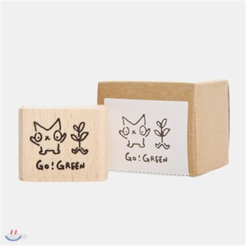 [SNOWCAT] WOOD STAMP-GO GREEN