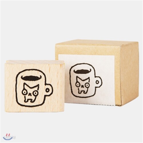 [SNOWCAT] WOOD STAMP-MUG