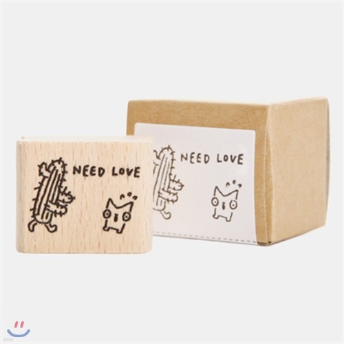 [SNOWCAT] WOOD STAMP-NEED LOVE