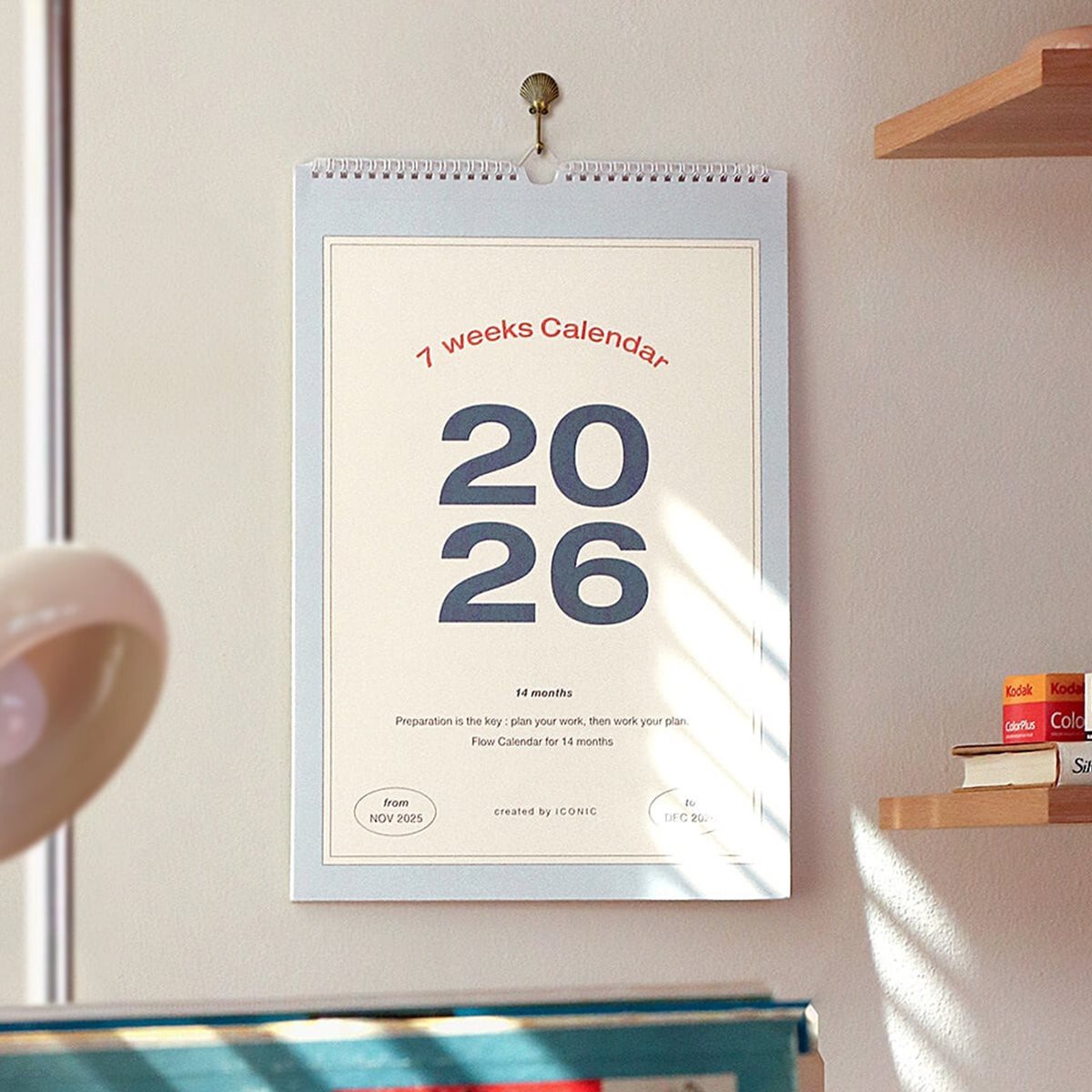 아이코닉 2026 플로우 월 캘린더 (벽걸이 달력 스케줄러)