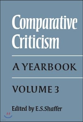 Comparative Criticism: Volume 3: A Yearbook