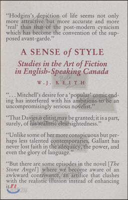 A Sense of Style: Studies in the Art of Fiction in English-Speaking Canada