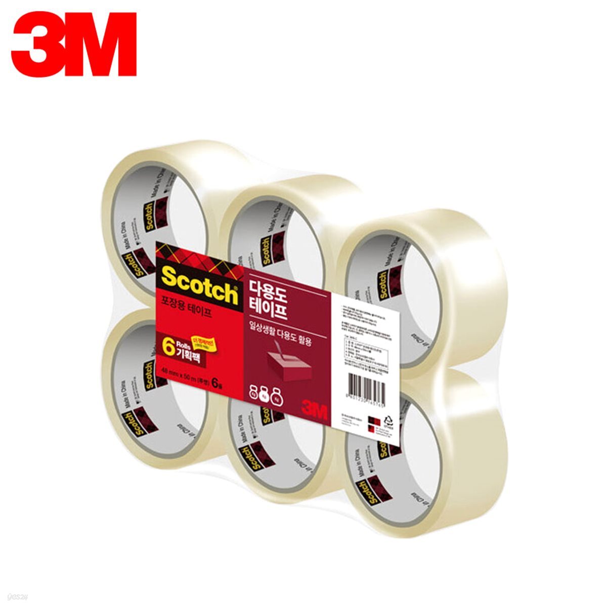 3M 스카치 투명 포장 박스테이프 3615 48mm X 50m 6롤