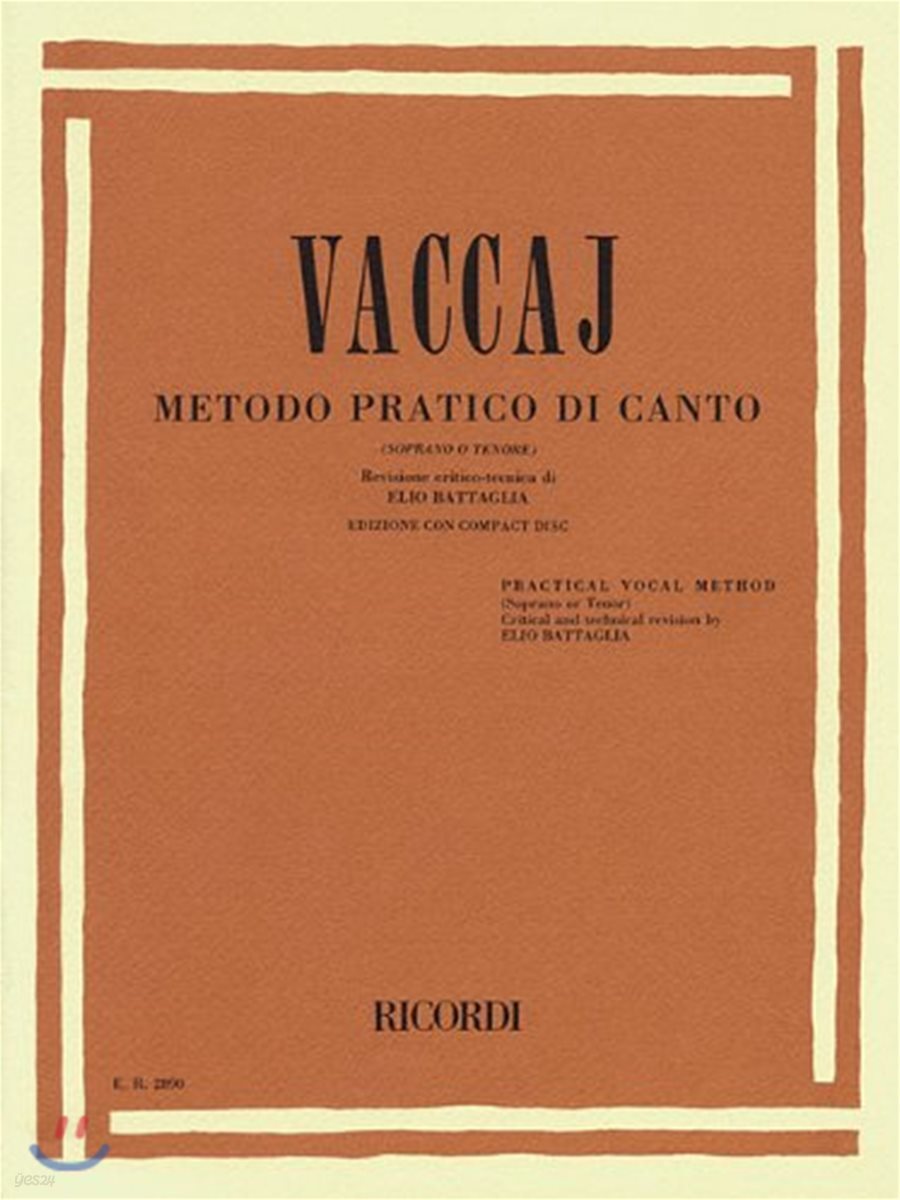 Vaccaj metodo pratico di canto / Vaccai Practical Vocal Method - High Voice