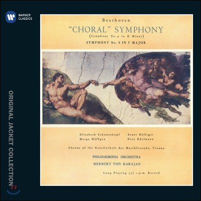 Herbert von Karajan 亥 :  9 'â' & 8 (Beethoven : Symphonies No.9 'Choral' & 8) - ī