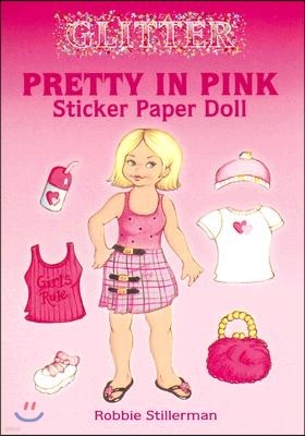 Glitter Pretty in Pink Sticker Paper Doll